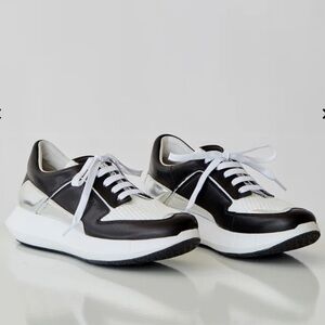CLERGERIE Paris Affinite Sneakers in Black & Silver, size 6.5